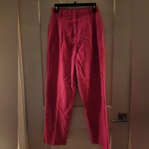 Lands' End Fuchsia Linen-Blend Lined Trousers